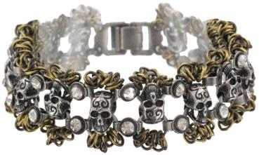 Spell on you Skulls in antique brass - Konplott bracelet